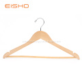 EISHO Natural Flat Wood Suit Hangers With Bar